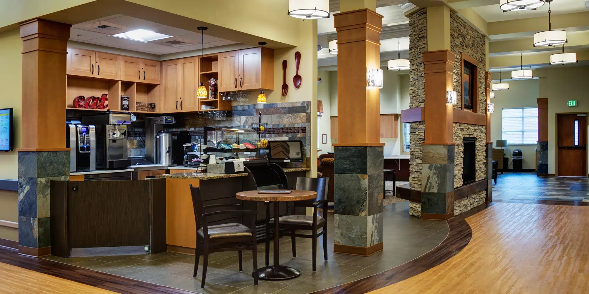 A dining area at Pine Ridge