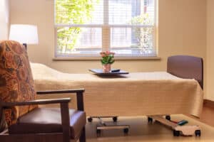 A resident's bedroom at Pine Ridge