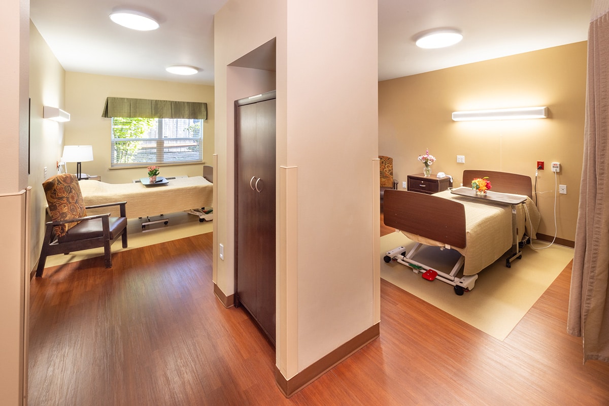 A resident's semi-private bedroom at Pine Ridge