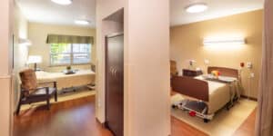 A semi-private room at Pine Ridge